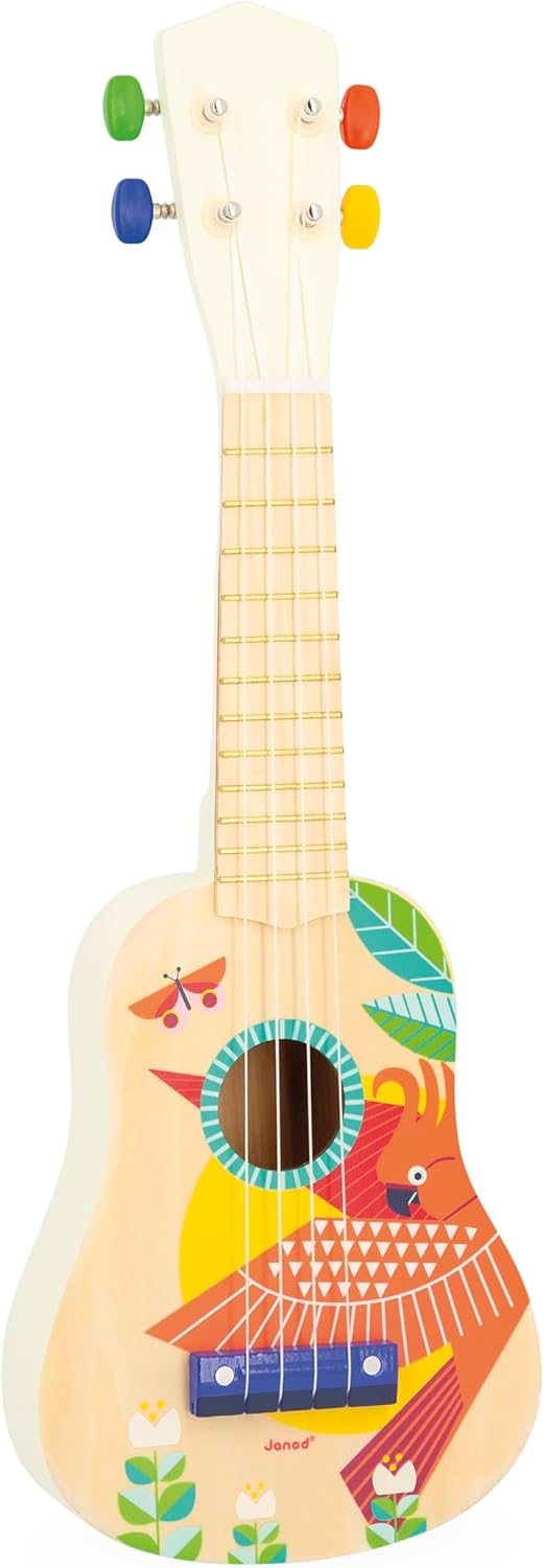Janod - Gioia Ukulele aus Holz - Musikinstrument für Kinder - Rollenspiel und Musikalische Früherzie