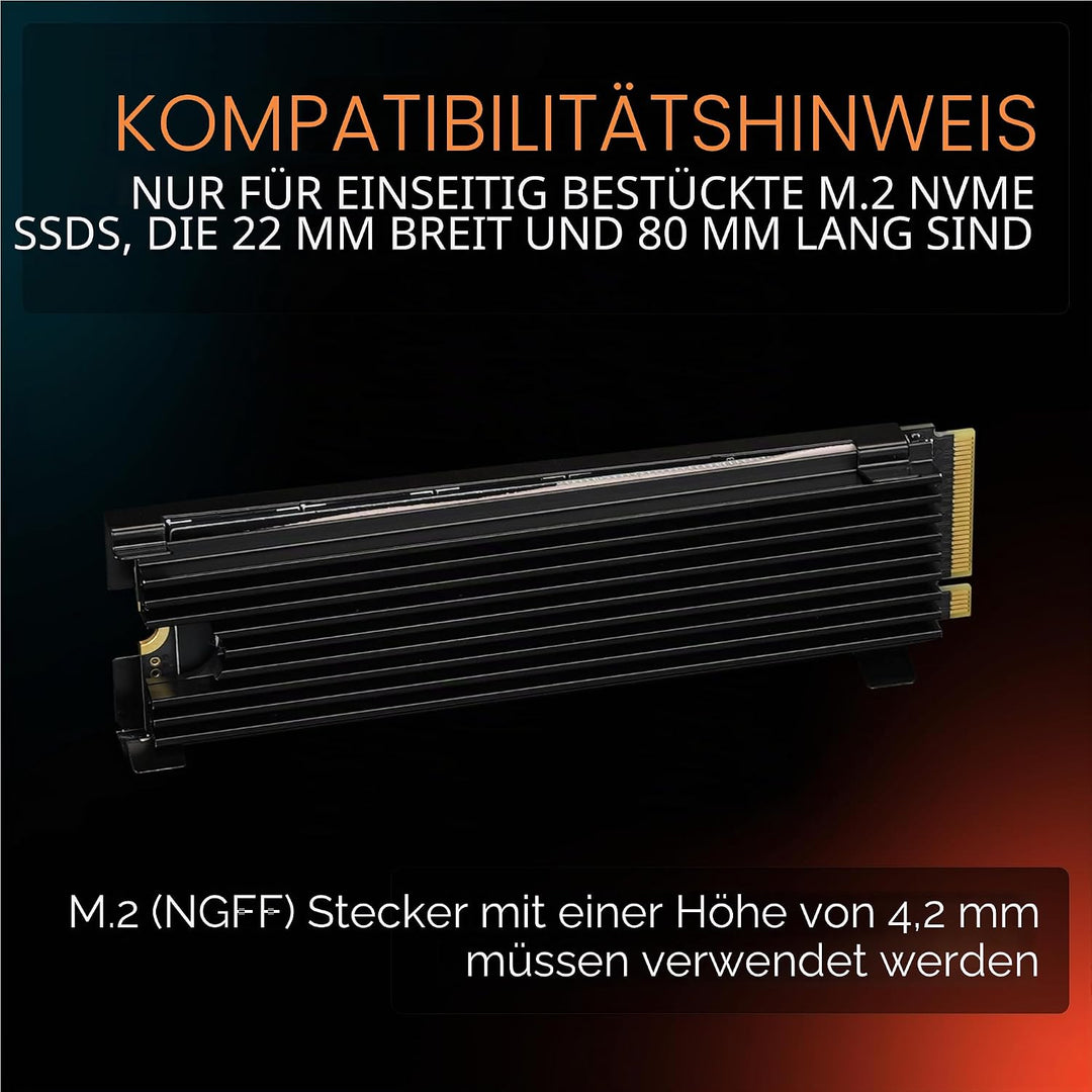 Thermal Grizzly - M.2 SSD Cooler - Inklusive 2x Minus Pad 8 Thermal Pads - Passiv Kühler für Next Ge