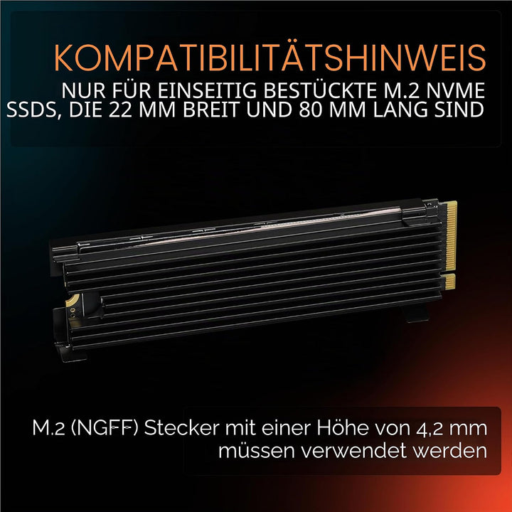Thermal Grizzly - M.2 SSD Cooler - Inklusive 2x Minus Pad 8 Thermal Pads - Passiv Kühler für Next Ge