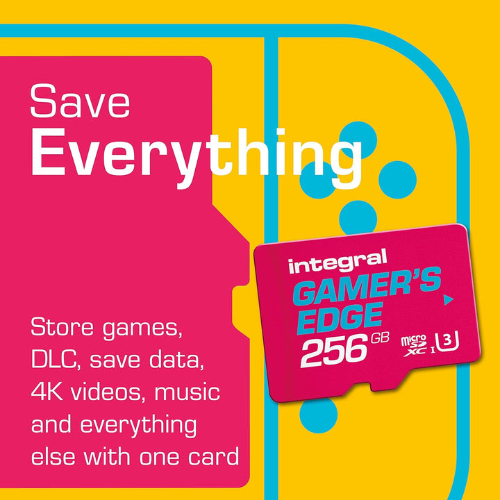 Integral 256GB Gamer's Edge Micro SD Card für die Nintendo Switch - Schnelles Laden & Speichern von