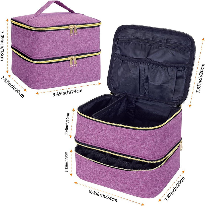 Nagellack Aufbewahrung Tasche Doppelschicht Nagellack Organizer Lagerung 30 Flaschen (15 ml / 0,5 FL