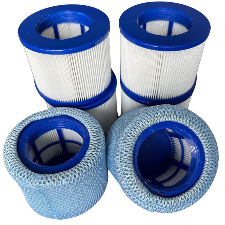 GAJA Filter Set 2in1 für aufblasbare Spa, Infinite Spa, 6 Filterkartuschen und 2 Schutznetze für Cle