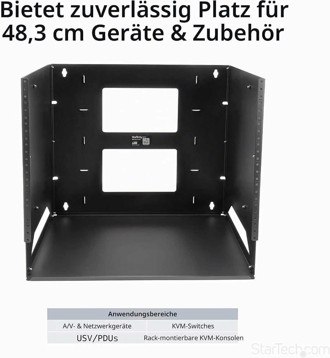 StarTech.com Wandmontage Rack mit Fachboden - Offenes Wandmontage-Rack - Open Rack - Wandmontage Rac