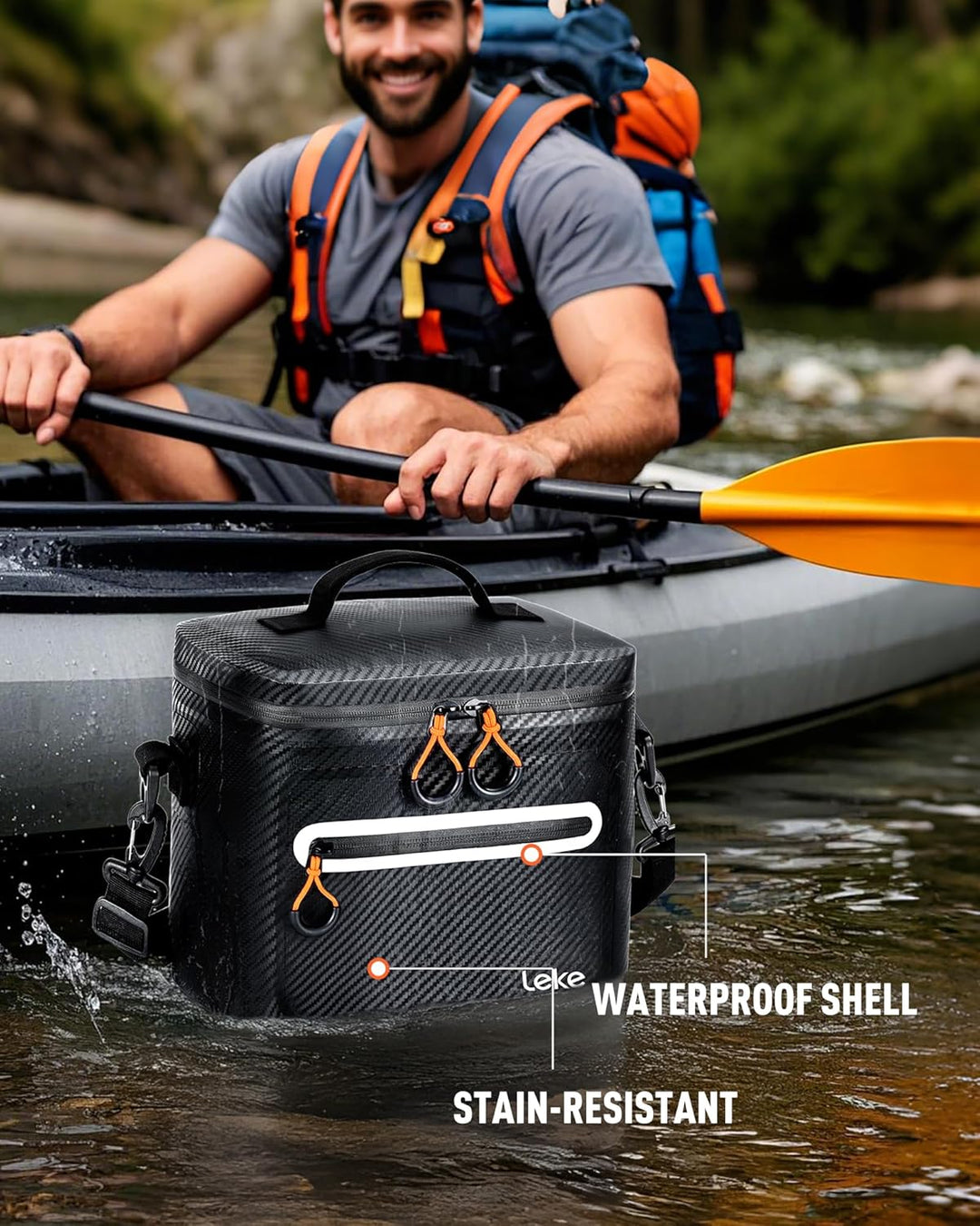 Lekesky 12/20L Verstärkter Isolierter Kühltasche – Tragbarer Kühltasche, Wasserdichter & Undichtheit
