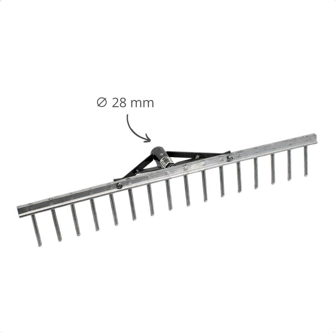 Rekord Aluminium Rechen leicht mit 16 Zinken Breite 62 cm - mit Stiel 150 cm, Rasenrechen, Gartenrec