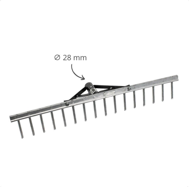 Rekord Aluminium Rechen leicht mit 16 Zinken Breite 62 cm - mit Stiel 150 cm, Rasenrechen, Gartenrec