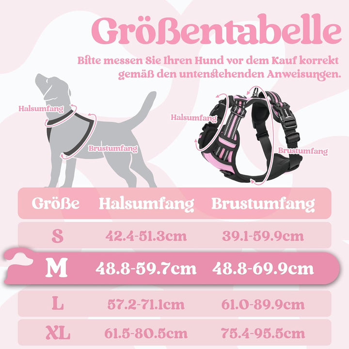 rabbitgoo Hundegeschirr Mittelgrosse Hunde, Hundegeschirr ohne Zug, Verstellbare Geschirr Hund ohne