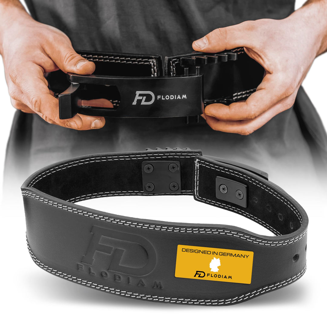 Gewichthebergürtel für Damen und Herren [Schnellverstell Hebelverschluss] Echtleder Gym Lifting Belt