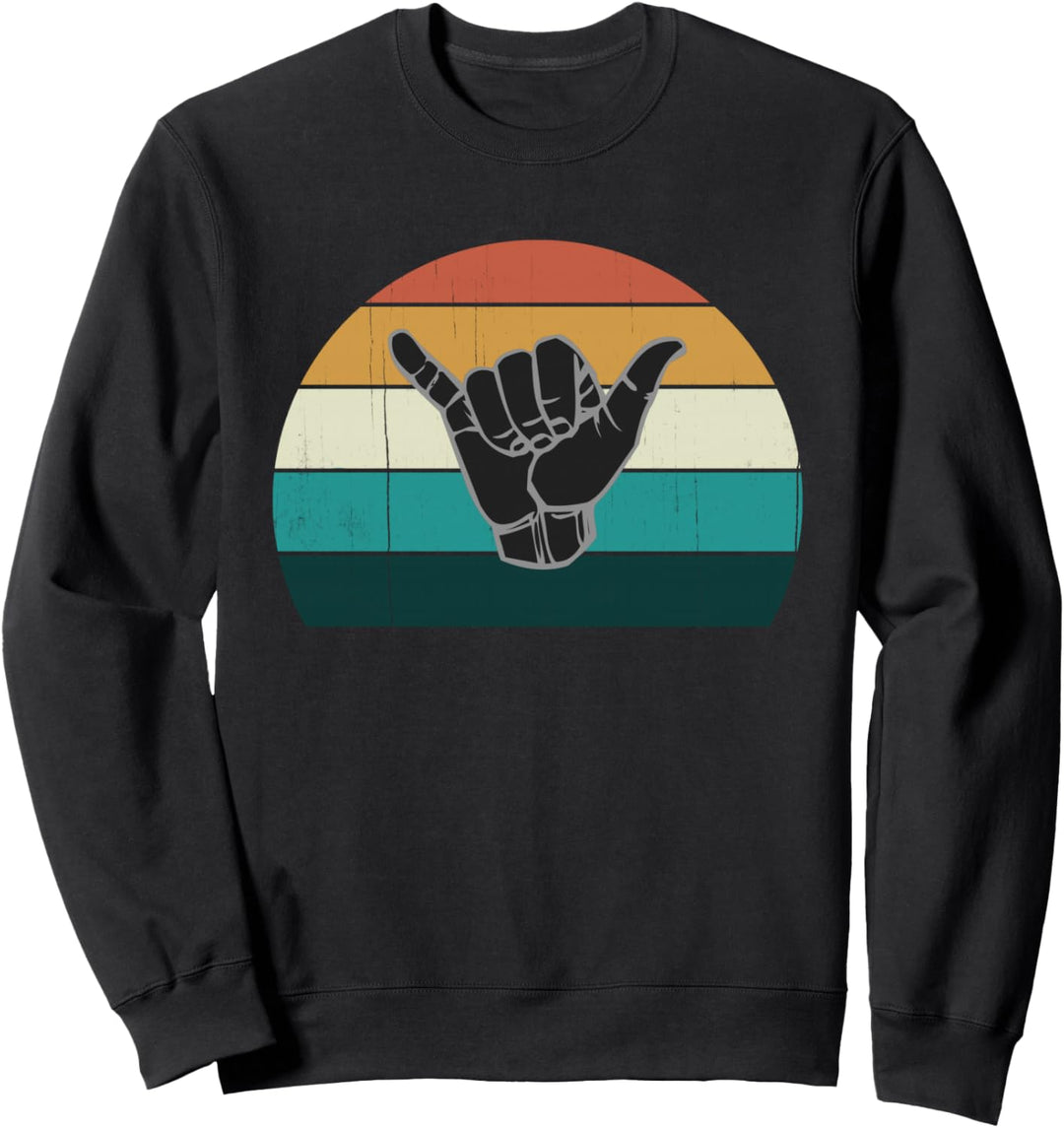 Shaka & Surf Sign - Cooles Vintage Surfer / Surfing Geschenk Sweatshirt