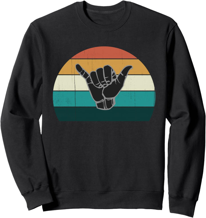 Shaka & Surf Sign - Cooles Vintage Surfer / Surfing Geschenk Sweatshirt