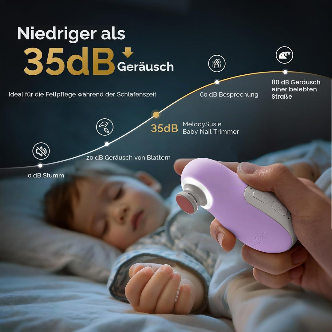 MelodySusie Elektrische Nagelfeile für Baby, Wiederaufladbare Baby Nagelfeile Elektrisch mit kabello