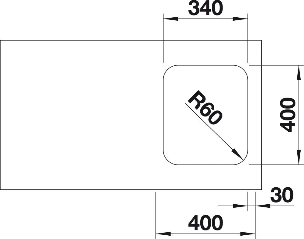 BLANCO SUPRA 340-U | Edelstahl | Einbauart: Unterbau | ohne Ablauffernbedienung | 40er Unterschrank
