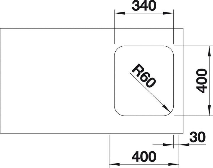 BLANCO SUPRA 340-U | Edelstahl | Einbauart: Unterbau | ohne Ablauffernbedienung | 40er Unterschrank