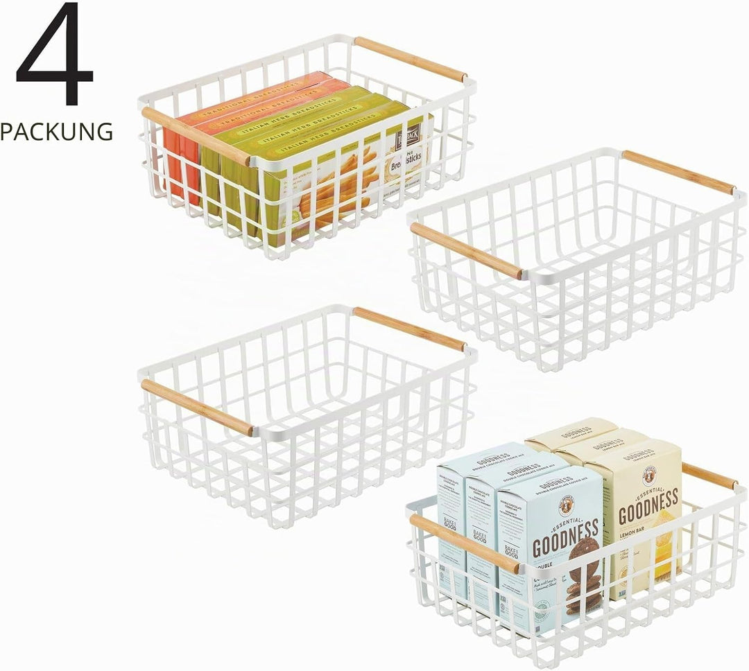 mDesign grosser Allzweckkorb aus Metall – Aufbewahrungskorb für Küche, Vorratskammer etc. – kompakte
