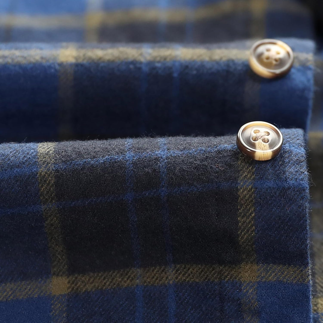 Dubinik® Flanellhemd Herren Button Down Kariert Baumwollhemd Freizeithemd Hemd Herren Langarm mit Zw