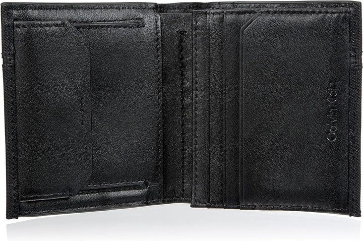 Calvin Klein Herren Slim Plaque Trifold 6Cc W/Coin Reisezubehör-Dreifachgefaltete Brieftasche, Ck Sc