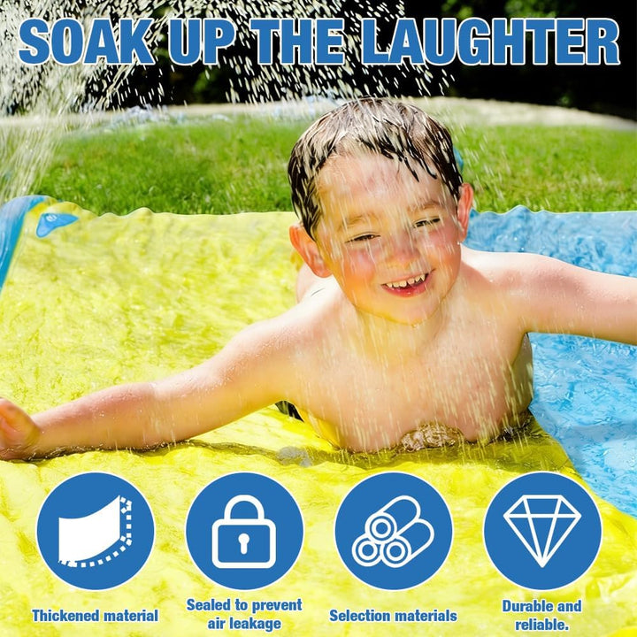 Wasserrutsche Garten für Kinder,480 cm/15.8ft Aufblasbare Wasserrutsche mit Eingebautem Sprinkler,Do