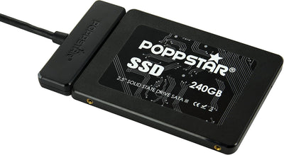 POPPSTAR Festplatten-Adapter (USB 3.1 Gen 1 Typ A) Sata USB Kabel mit Netzteil für externe Festplatt