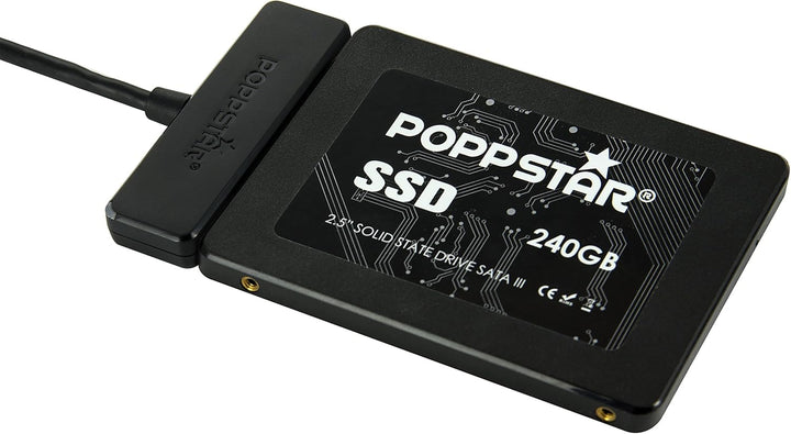 Poppstar Festplatten-Adapter mit Netzteil (USB 3.1 Gen 2 Typ C) Sata USB Kabel für Externe Festplatt