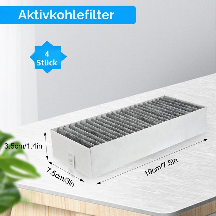 4 Stück Aktivkohlefilter für Dunstabzugshauben, Kohlefilter für Bosch/Siemens HZ9VRCR0 und 17004796