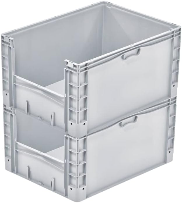PROREGAL Euro-Norm Grossbehälter Insight | HxBxT 42x60x80cm | 168 Liter | Grau | Eurobehälter, Trans