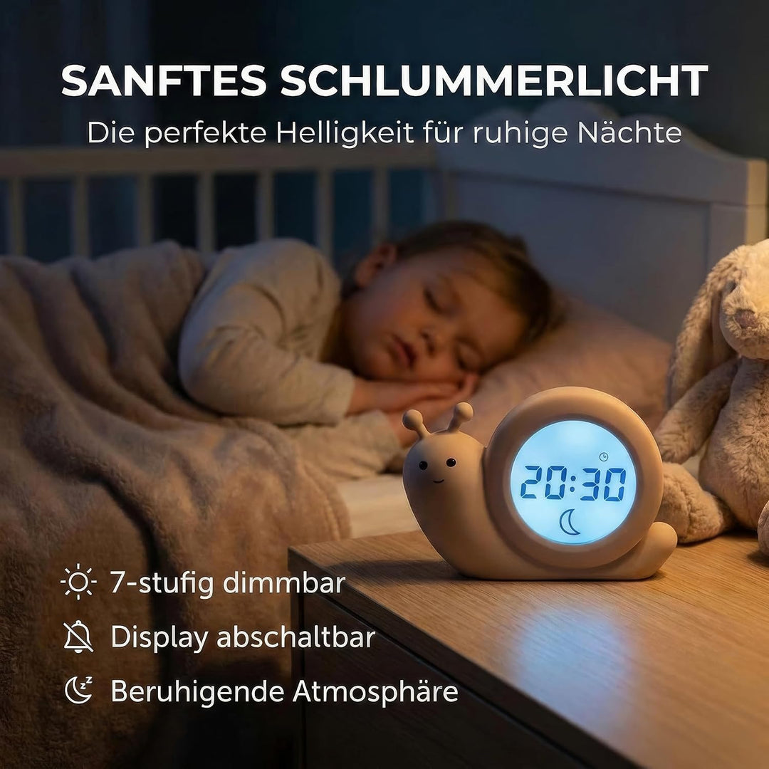 Alecto BC110BE Simon - Pädagogischer Wecker Kinder - Schlaftrainer Kinder - Nachtlicht - Lernen von