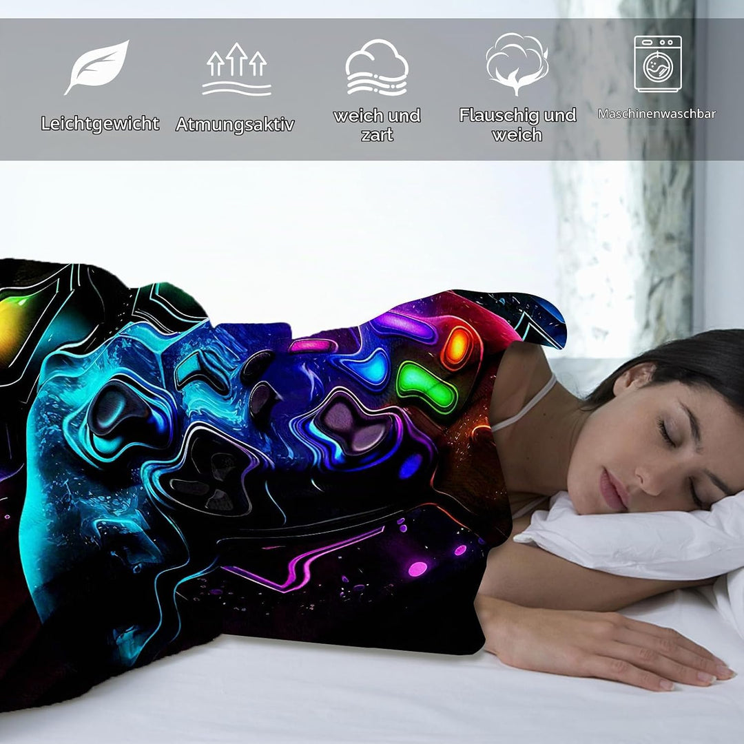 Gamepad Decke,3D Gamepad Muster Flanelldecke,Flauschig Weich Und Warme Zimmer Decor Decken,Für Teens