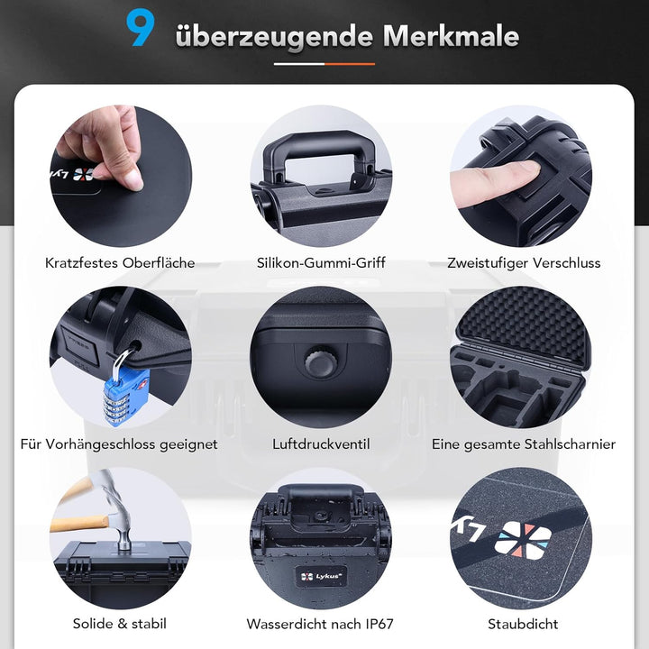 Lykus Titan MM410 Wasserdicht Tasche/Koffer/Case für DJI Mini 4 Pro/Mini 3/Pro und DJI RC 2/RC/RC-N2