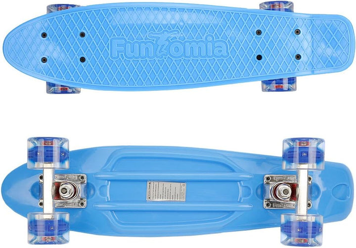 FunTomia Kinder Skateboard Cruiserboard Miniboard 57cm mit oder ohne LED Leuchtrollen Alu Truck Mach