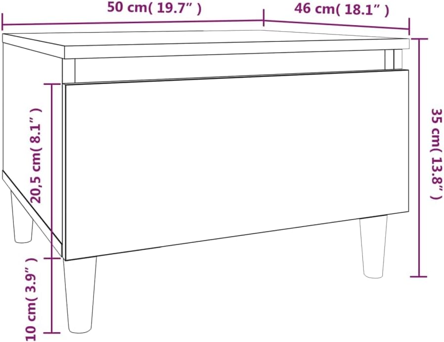 FIRBNUS Beistelltisch Sonoma-Eiche 50x46x35 cm Beistelltisch mit Schublade Beistelltisch Wohnzimmer