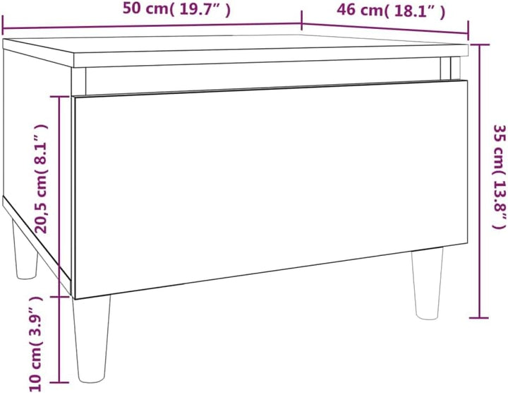 FIRBNUS Beistelltisch Sonoma-Eiche 50x46x35 cm Beistelltisch mit Schublade Beistelltisch Wohnzimmer
