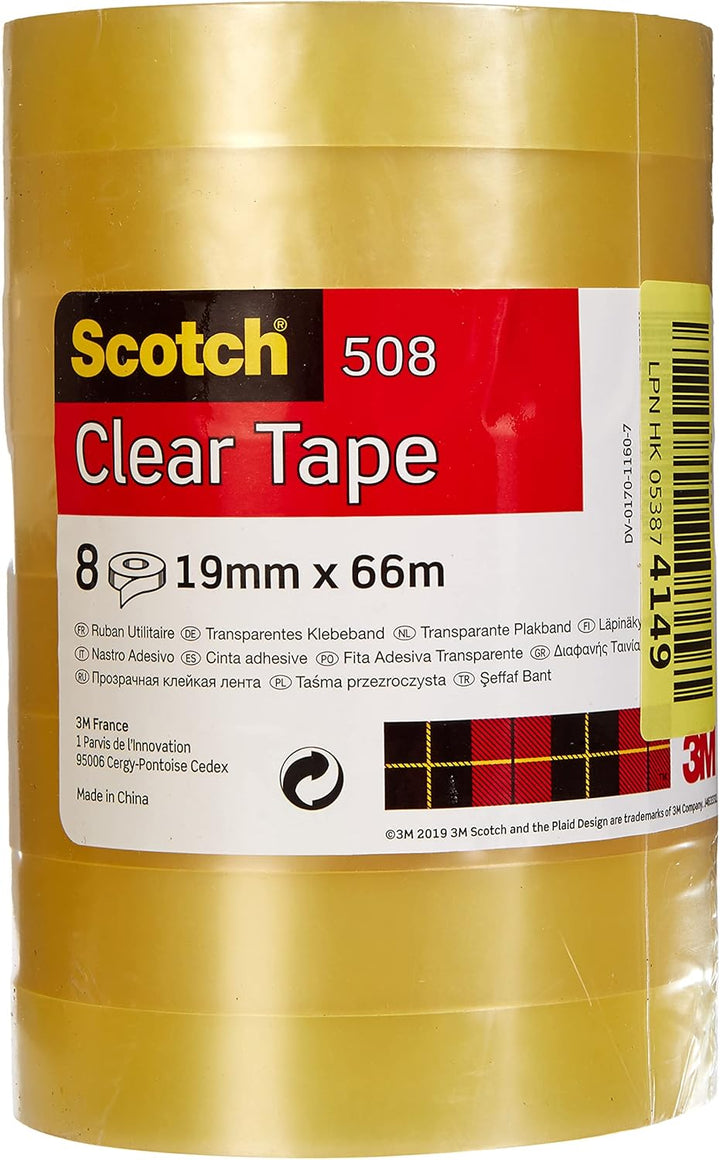Scotch Klebebandabroller C10 – Tischabroller mit austauschbarem Rollkern in Schwarz & Transparentes