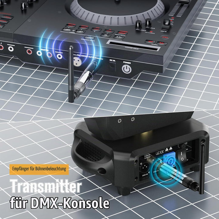 UKing Wireless DMX Controller mit Boxen, Wireless DMX512 Transmitter/Empfänger LED Lighting Controll