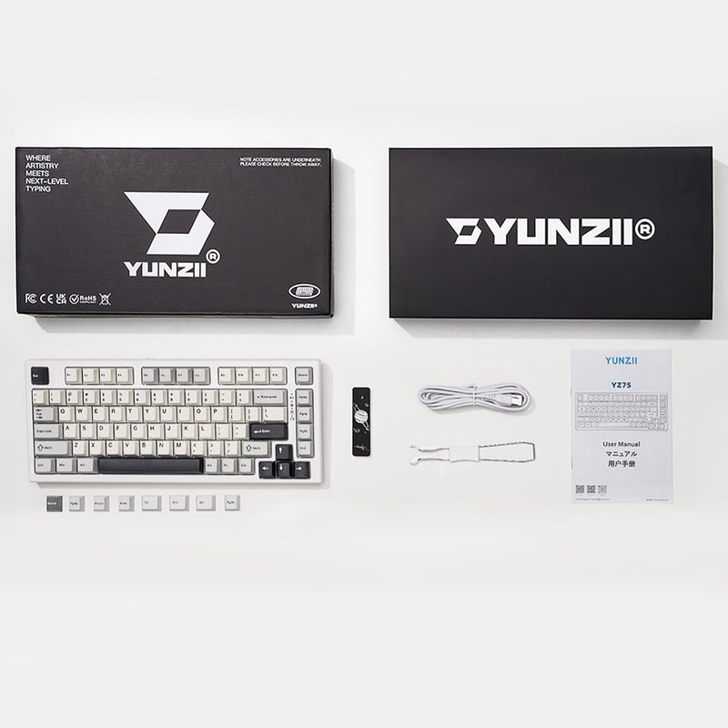 YUNZII YZ75 75% Hot Swappable Wireless Gaming Mechanische Tastatur, RGB-Hintergrundbeleuchtung, BT5.