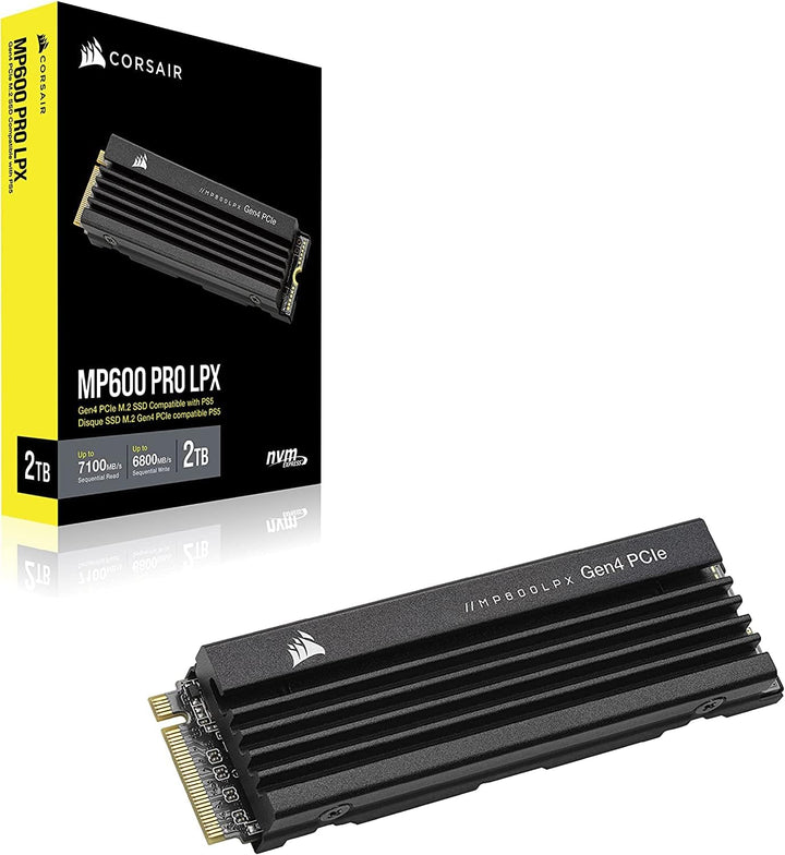 Corsair MP600 PRO LPX 2TB M.2 NVMe PCIe x4 Gen4 SSD - Optimiert für PS5 (Bis zu 7,100MB/sec Sequenzi