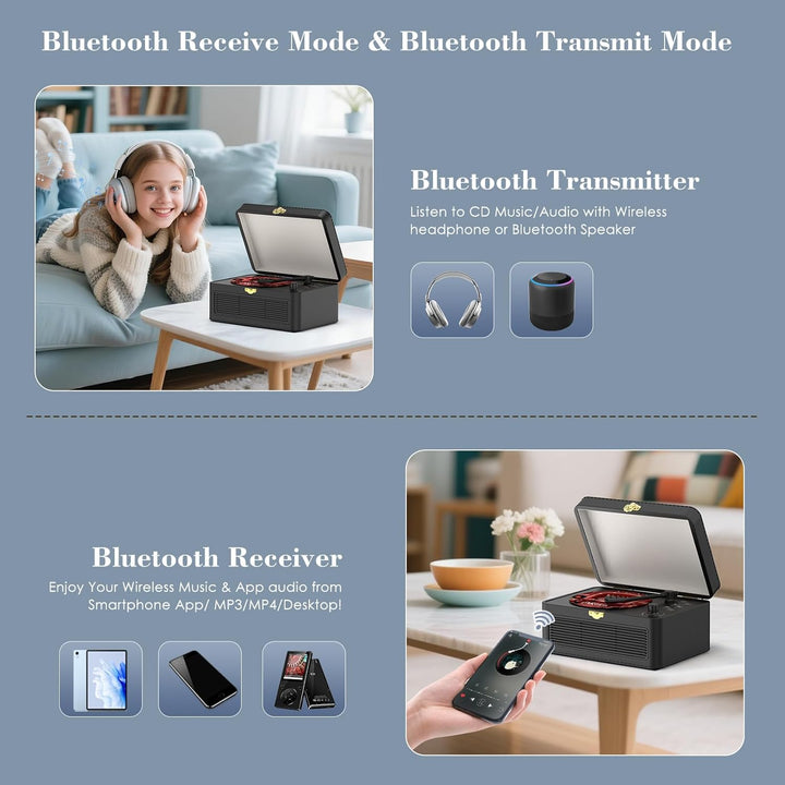 CD Player Tragbar Bluetooth: Kegaudio Radio mit CD-Player Tragbarer mit Lautsprecher Fernbedienung U