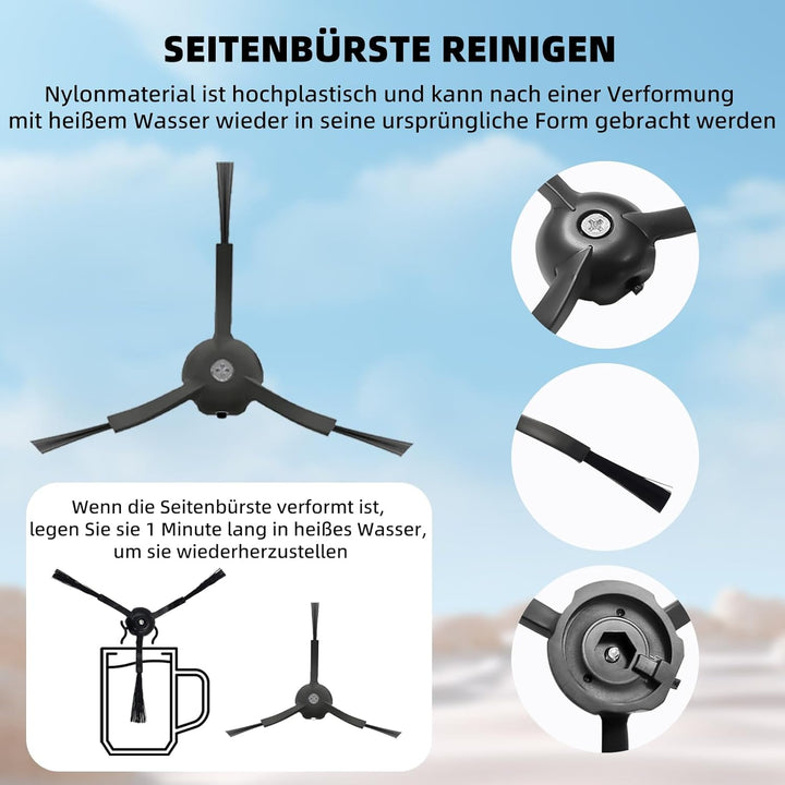 25PCS Zubehör für Roborock S8 MaxV Ultra/S8 Max Ultra Staubsauger,2 Hauptbürsten,4 HEPA-Filter,4 Mop