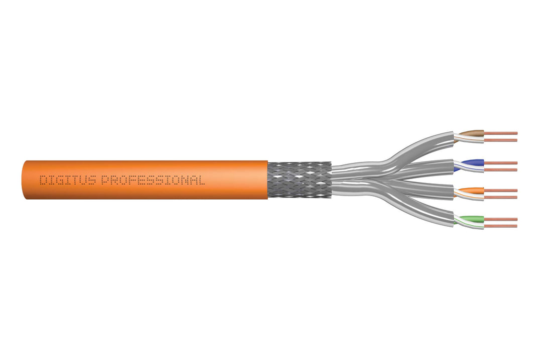 DIGITUS 500 m Cat 7 Netzwerkkabel - S-FTP (PiMF) Simplex - BauPVO Cca - LSZH Halogenfrei - 1200 MHz