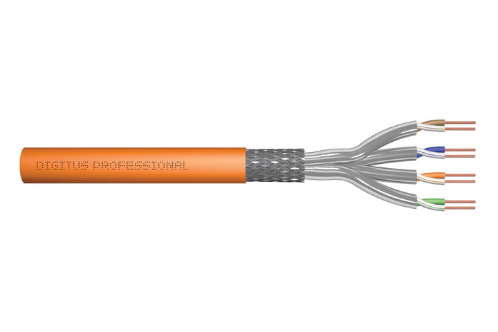 DIGITUS 500 m Cat 7 Netzwerkkabel - S-FTP (PiMF) Simplex - BauPVO Cca - LSZH Halogenfrei - 1200 MHz