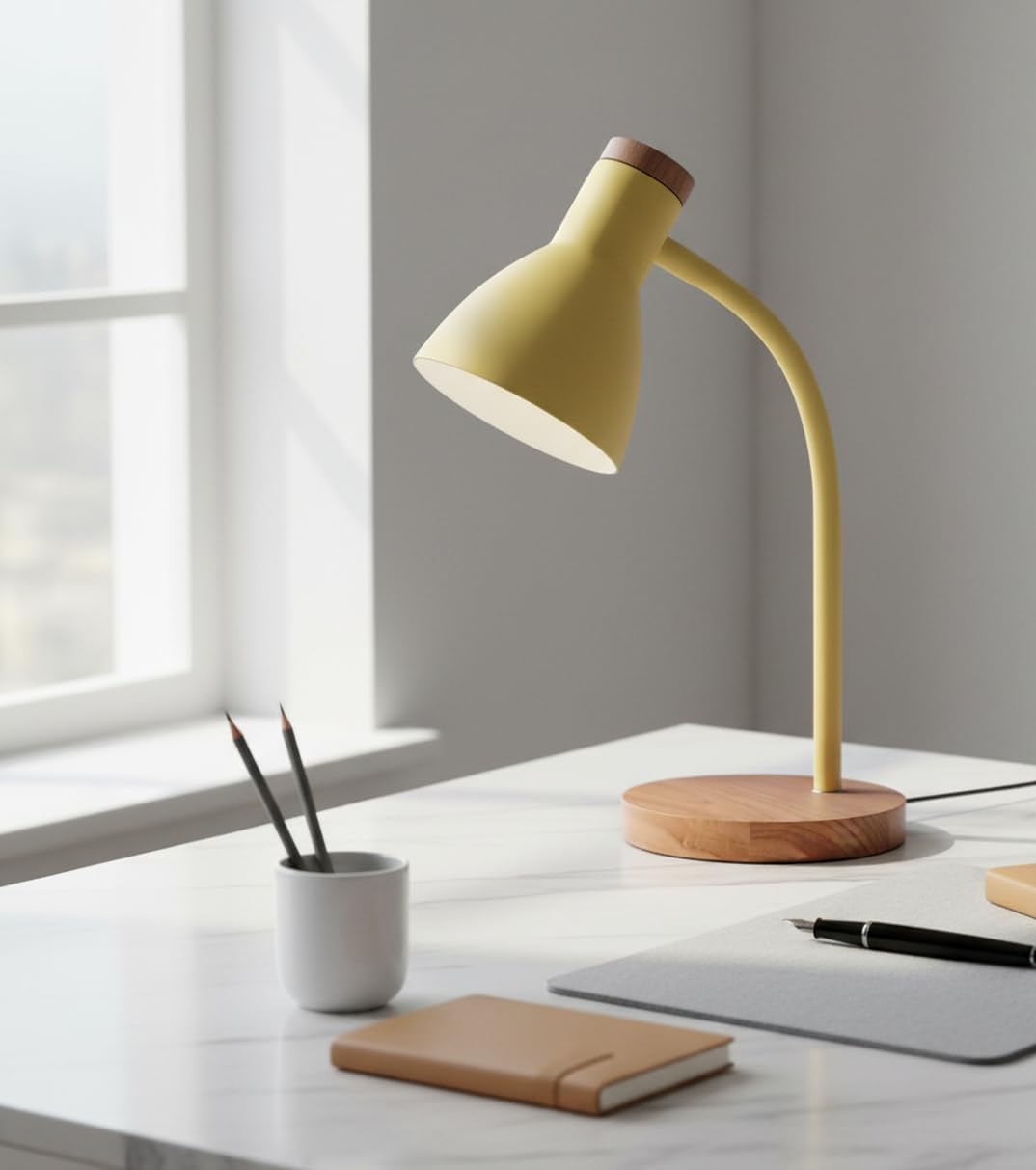 Bel Air Home - Schreibtischlampe ARGOS Serie, Holz, E-27 (GLÜHLAMPE NICHT ENTHALTEN) stilvolle Beleu