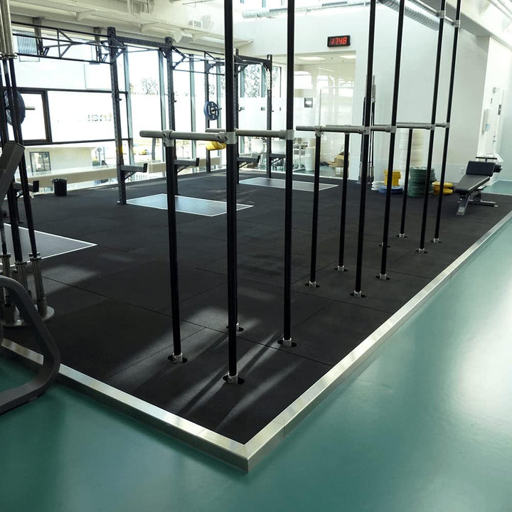 Vivol Fitness Bodenschutzmatte 100x100 cm Schwarz - 15mm Dicke - Feinkörnig - 3 verschiedene Dicken