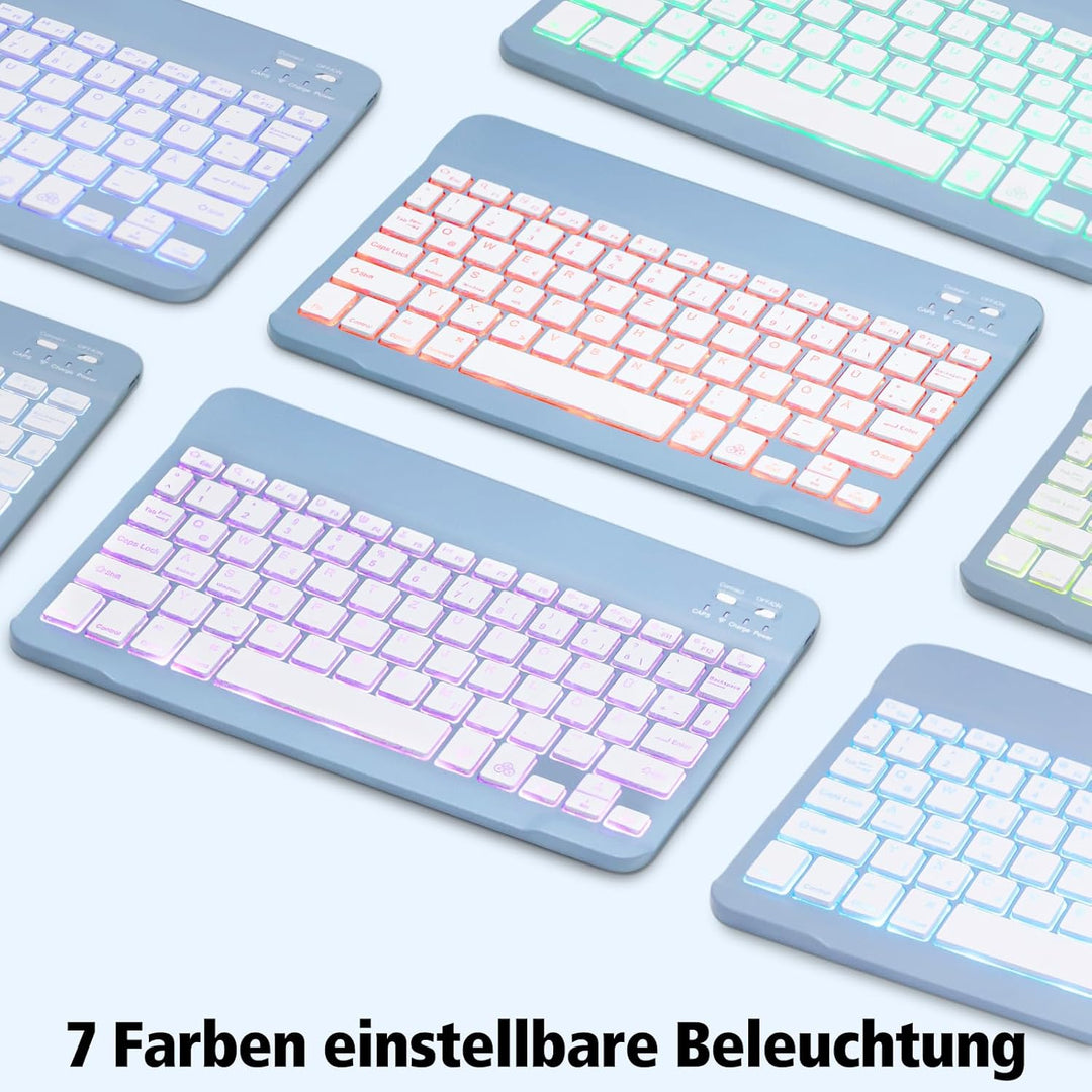 AGARELE Tastatur Hülle für iPad 10 Generation Hülle mit Tastatur 10,9 Zoll 2022-7 Farben Beleuchtete