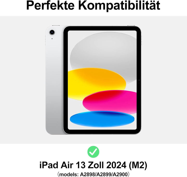 IVEOPPE Tastatur für iPad Air 13" M3 2025 Hülle mit Bluetooth magnetischer Deutsch QWERTZ Tastatur R