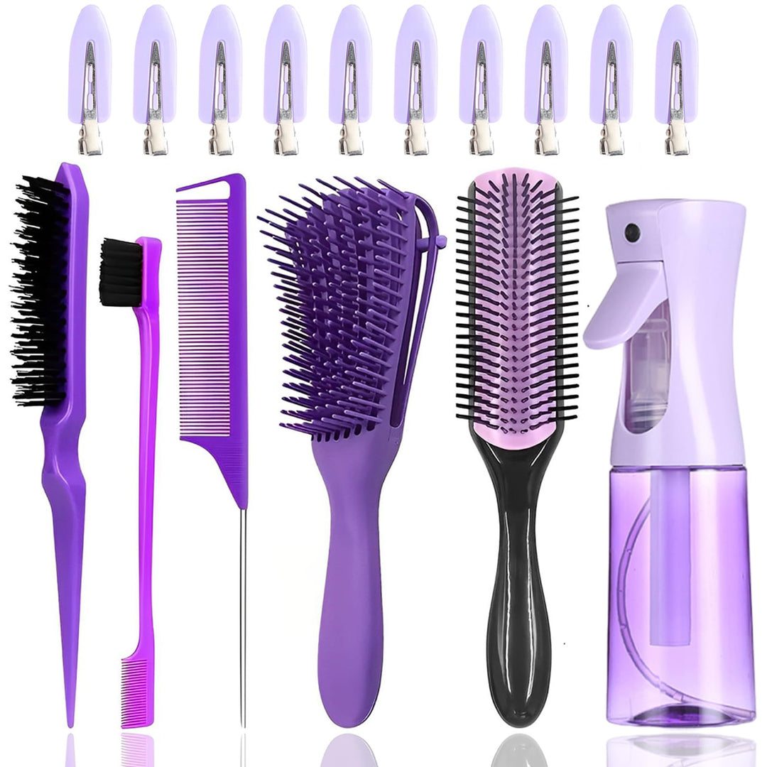 WhaleO Haarbürsten Set Lockenbürste Sleek Bun Bürste Curly Hair Brush Entwirrbürste Stielkamm Toupie
