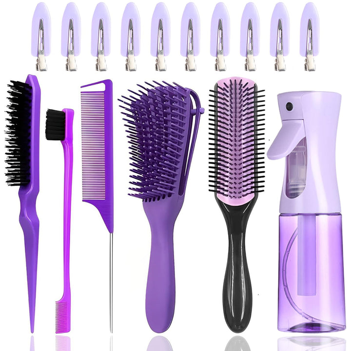 WhaleO Haarbürsten Set Lockenbürste Sleek Bun Bürste Curly Hair Brush Entwirrbürste Stielkamm Toupie