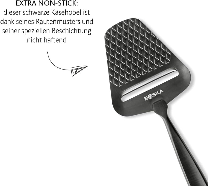 BOSKA Käsehobel Monaco+ Special Edition Schwarz mit Antihaftbeschichtung Schwarzer Käsehobel, Schwar