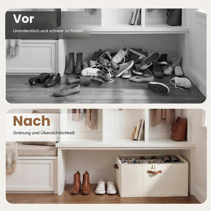 StorageWorks Schuhorganizer für Schrank, Stoff Schuhaufbewahrungsbox mit Deckel, extragrosse Schuhau