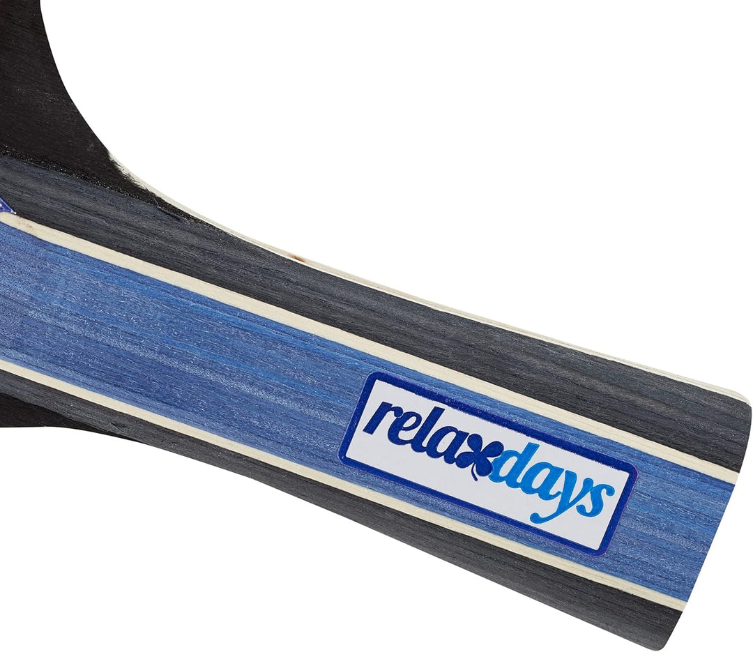 Relaxdays Tischtennis Set, Hülle mit Tischtennis-Netz, 2 Holzschläger, 3 Ping Pong Bälle, Mini Tisch