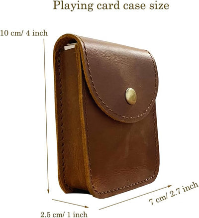 aolaso Spielkartenetui, Echtes Leder Single Deck Card Box/Halter Ledergürteltasche für Männer Mini-G