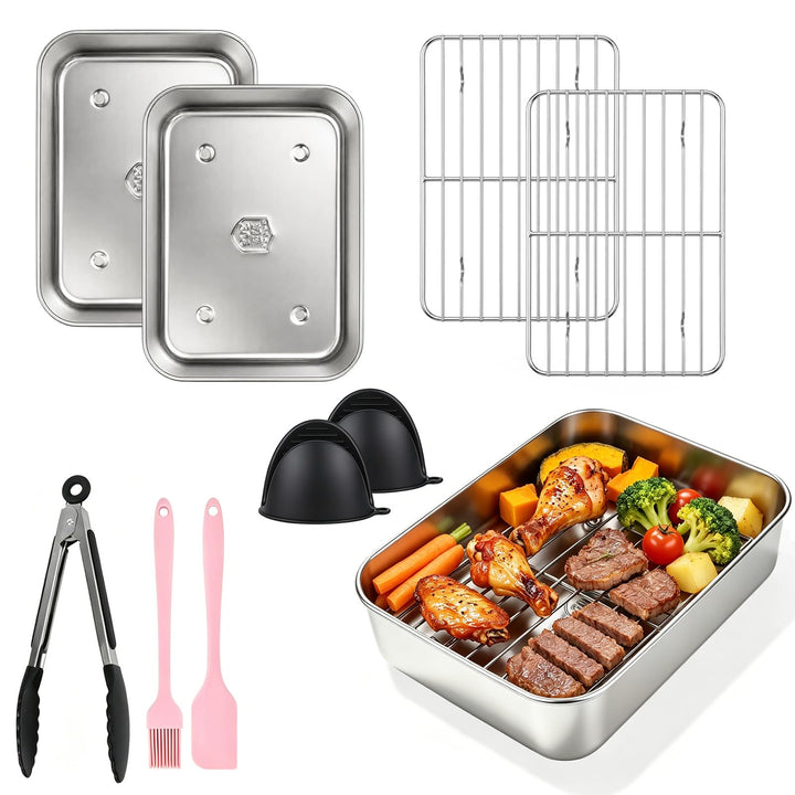 Airfryer Zubehör Set für Ninja Dual Zone &amp; FlexDrawer – 8-tlg. Heissluftfritteuse Zubehör für AF500E